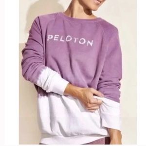 - - Peloton Purple Tie Dye Logo Crew-
neck Sweatshirt Size M